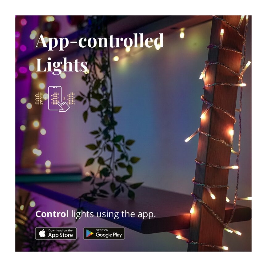 Twinkly - LED RGB Āra Ziemassvētku aizkars ICICLE 190xLED 11,5m IP44 Wi-Fi