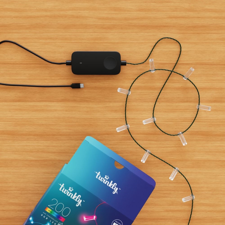 Twinkly - LED RGB regulējamā Ziemassvētku virtene CANDIES 200xLED 14 m USB Wi‑Fi