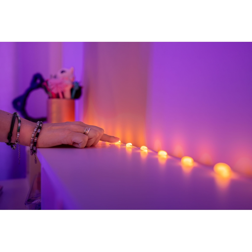 Twinkly - RGB LED dimējama virtene CANDIES 100 LED 8 m USB Wi‑Fi