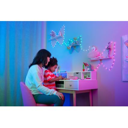 Twinkly - LED RGB ar regulējamu spilgtumu Ziemassvētku gaismas virtene CANDIES 200 LED 14 m USB Wi-Fi