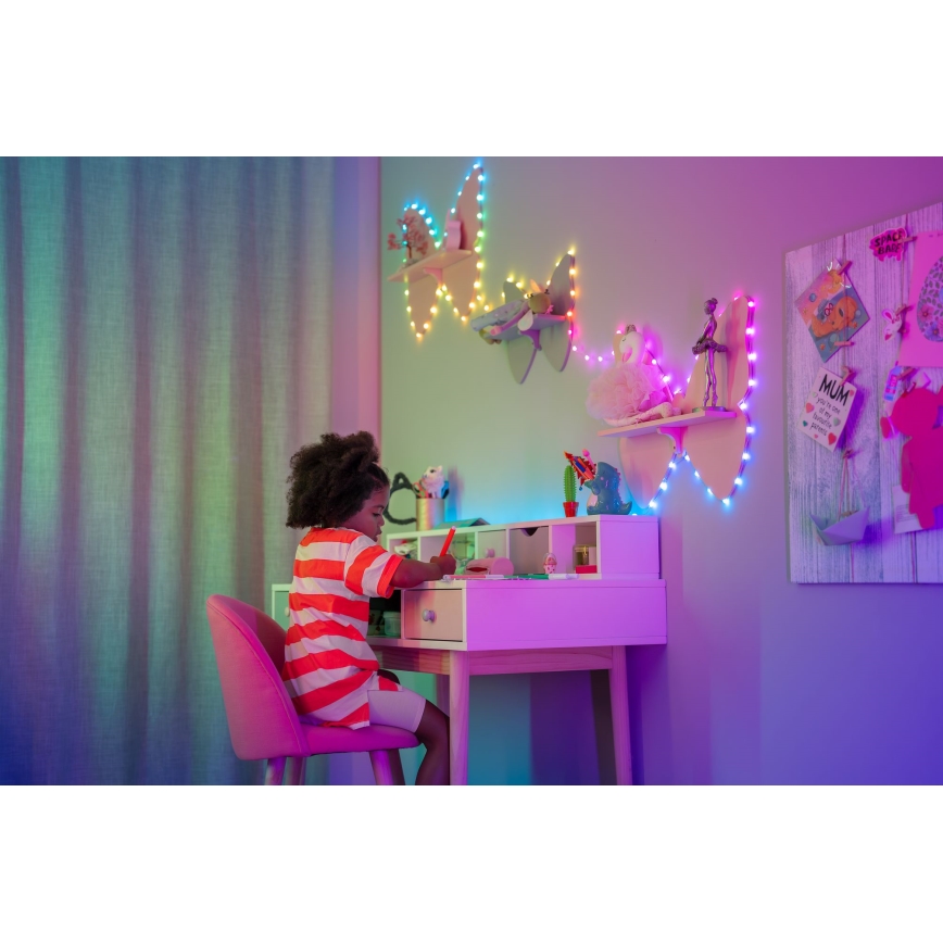 Twinkly - LED RGB ar regulējamu spilgtumu Ziemassvētku gaismas virtene CANDIES 200 LED 14 m USB Wi-Fi
