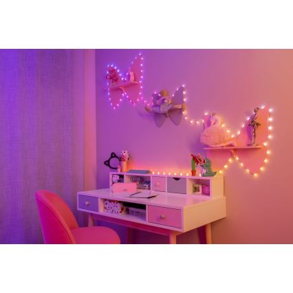 Twinkly - LED RGB ar regulējamu spilgtumu Ziemassvētku gaismas virtene CANDIES 200 LED 14 m USB Wi-Fi