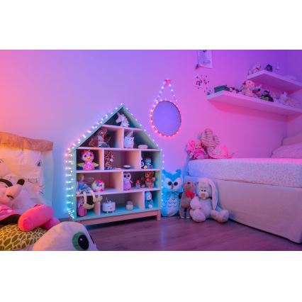 Twinkly - LED RGB ar regulējamu spilgtumu Ziemassvētku gaismas virtene CANDIES 200 LED 14 m USB Wi-Fi