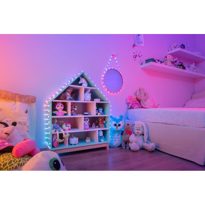 Twinkly - LED RGB ar regulējamu spilgtumu Ziemassvētku gaismas virtene CANDIES 200 LED 14 m USB Wi-Fi