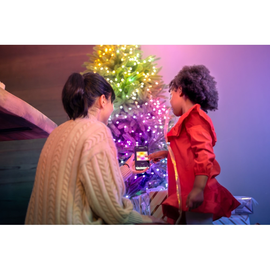 Twinkly - LED RGB ar regulējamu spilgtumu Ziemassvētku gaismas virtene CANDIES 200 LED 14 m USB Wi-Fi