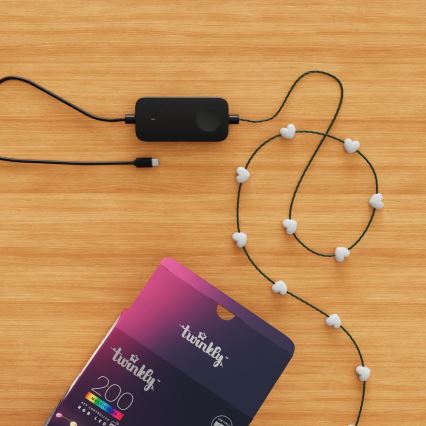 Twinkly - LED RGB ar regulējamu spilgtumu Ziemassvētku gaismas virtene CANDIES 200 LED 14 m USB Wi-Fi