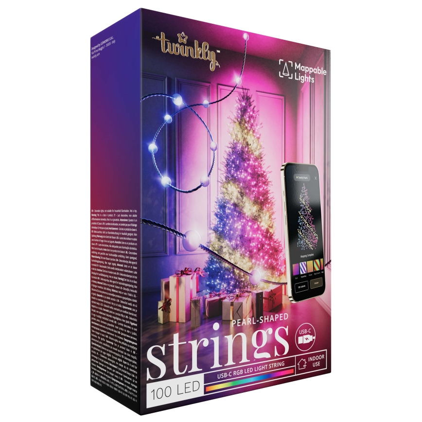 Twinkly - LED RGB Aptumšojama Ziemassvētku virtene CANDIES 100xLED 8 m USB Wi-Fi