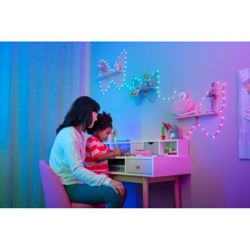 Twinkly - LED RGB Ziemassvētku virtene ar regulējamu spilgtumu CANDIES 100xLED 8 m USB Wi-Fi