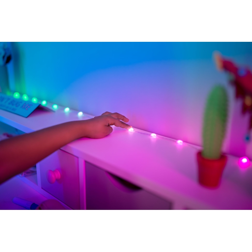 Twinkly - LED RGB Ziemassvētku virtene ar regulējamu spilgtumu CANDIES 100xLED 8 m USB Wi-Fi
