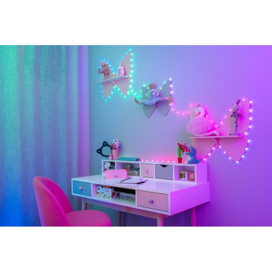 Twinkly - LED RGB Ziemassvētku virtene ar regulējamu spilgtumu CANDIES 100xLED 8 m USB Wi-Fi
