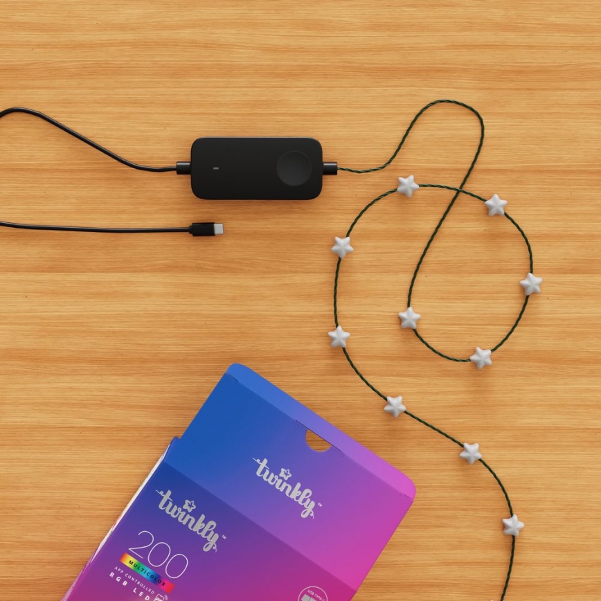 Twinkly - RGB LED regulējama virtene CANDIES 200 LED 14 m USB Wi-Fi