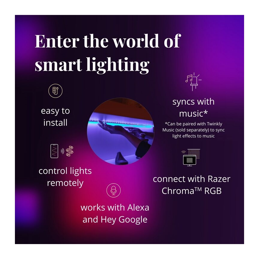 Twinkly - LED RGB Aptumšojama josla LINE 100xLED 1,5 m Wi-Fi