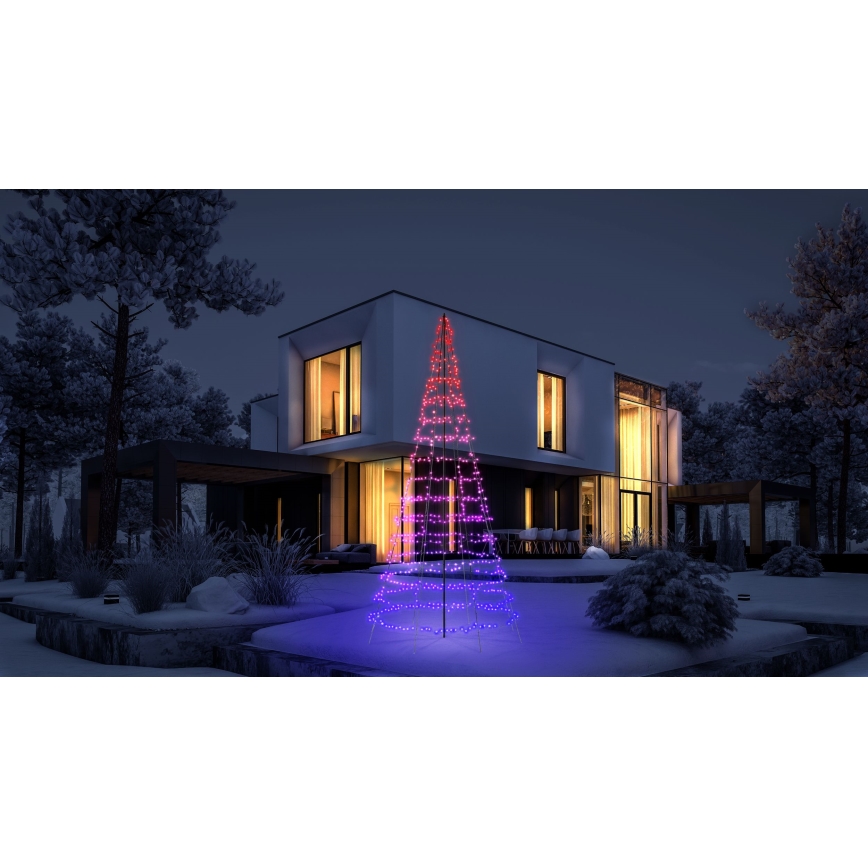 Twinkly - LED RGBW ar regulējamu spilgtumu āra Ziemassvētku egle LIGHT TREE 1000 LED 6 m IP44 Wi-Fi