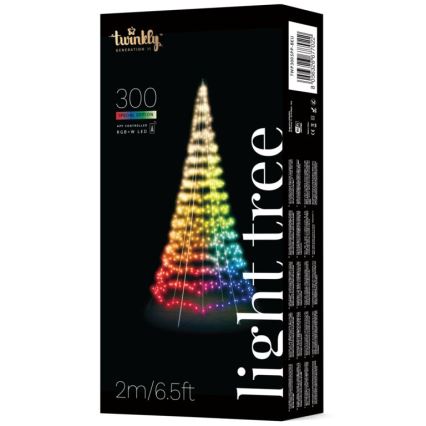 Twinkly - LED RGBW Aptumšojama āra Ziemassvētku eglīte LIGHT TREE 300xLED 2m IP44 Wi-Fi
