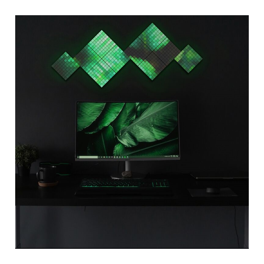 Twinkly - KOMPLEKTS 6xLED RGB Aptumšojams panelis SQUARES 64xLED 16x16 cm Wi-Fi