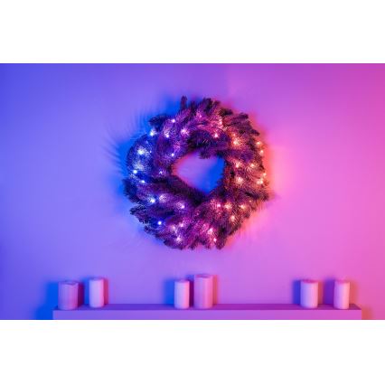 Twinkly - LED RGB Ziemassvētku vainags PRE-LIT WREATH 50xLED d. 61cm Wi-Fi