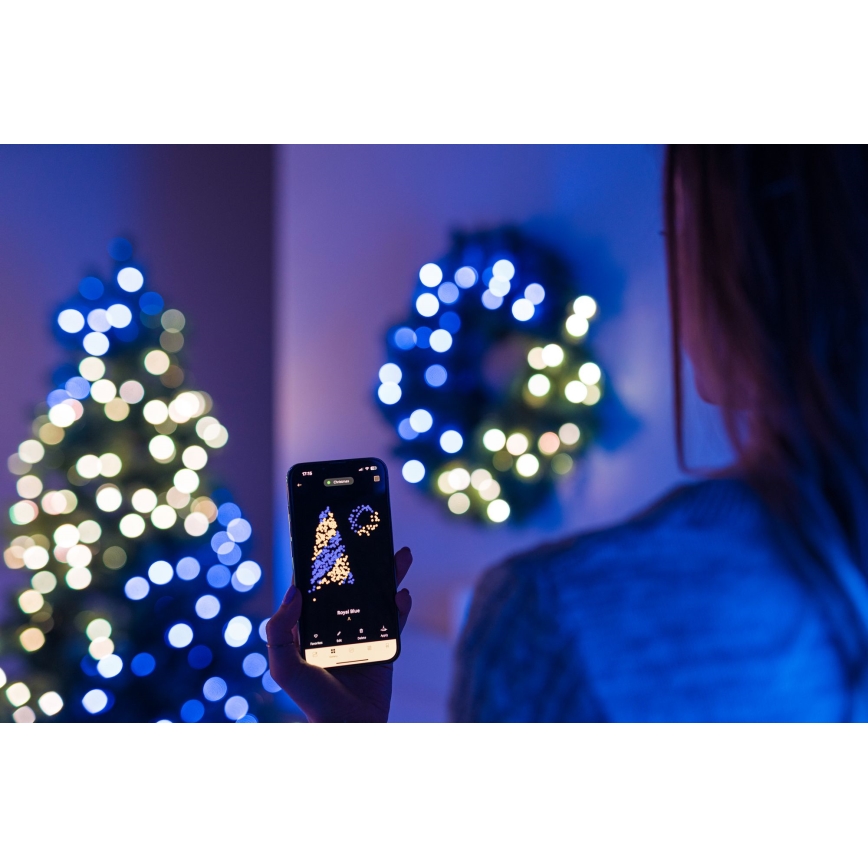 Twinkly - LED RGB Ziemassvētku vainags PRE-LIT WREATH 50xLED d. 61cm Wi-Fi