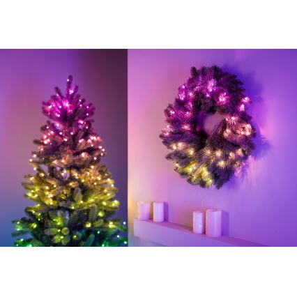 Twinkly - LED RGB Ziemassvētku vainags PRE-LIT WREATH 50xLED d. 61cm Wi-Fi