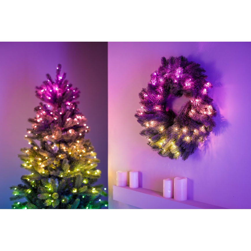 Twinkly - LED RGB Ziemassvētku vainags PRE-LIT WREATH 50xLED d. 61cm Wi-Fi