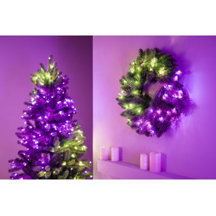 Twinkly - LED RGB Ziemassvētku vainags PRE-LIT WREATH 50xLED d. 61cm Wi-Fi