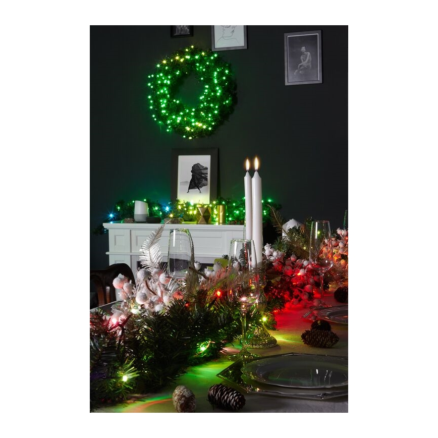 Twinkly - LED RGB Ziemassvētku vainags PRE-LIT WREATH 50xLED d. 61cm Wi-Fi