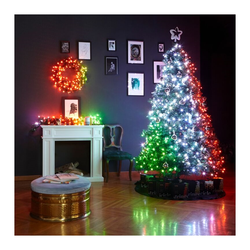 Twinkly - LED RGB Ziemassvētku vainags PRE-LIT WREATH 50xLED d. 61cm Wi-Fi