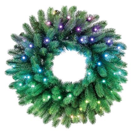 Twinkly - LED RGB Ziemassvētku vainags PRE-LIT WREATH 50xLED d. 61cm Wi-Fi