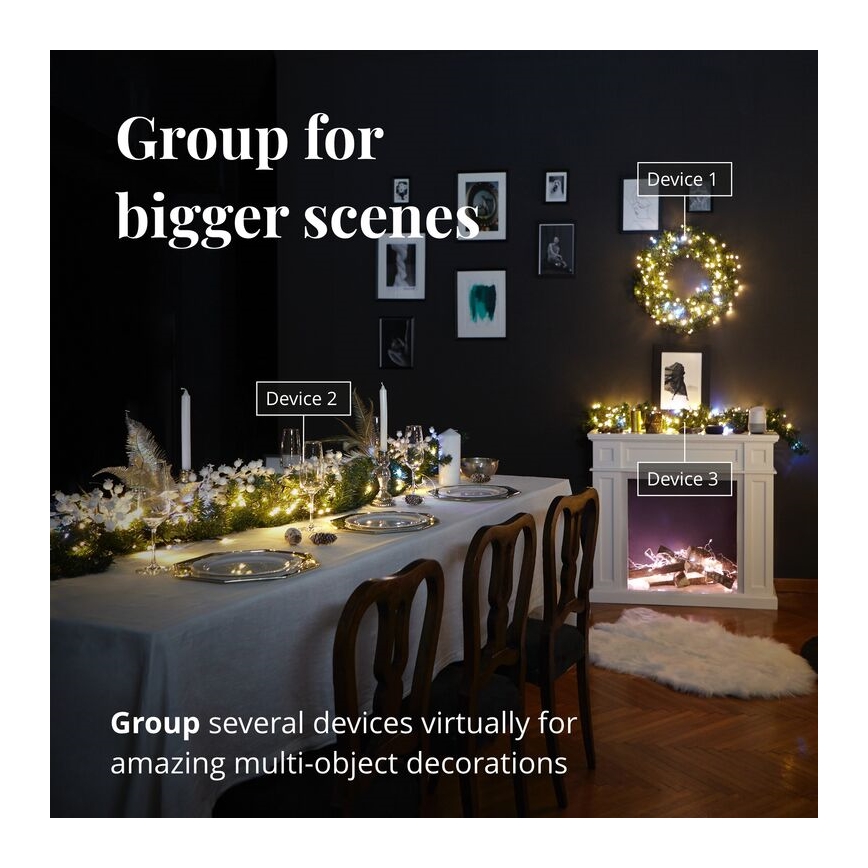 Twinkly - LED RGB Ziemassvētku vainags PRE-LIT WREATH 50xLED d. 61cm Wi-Fi