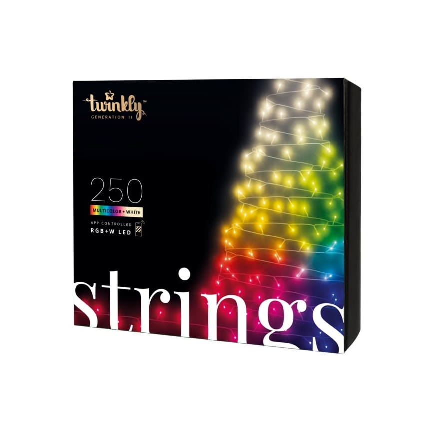Twinkly - LED RGBW Regulējama āra  virtene STRINGS 250xLED 23,5m IP44 Wi-Fi