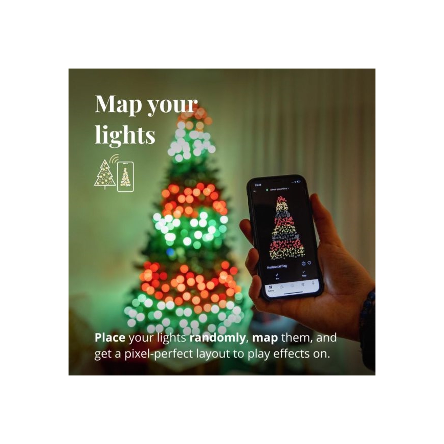 Twinkly - LED RGBW ar regulējamu spilgtumu āra virtene STRINGS 250xLED 23,5m IP44 Wi-Fi