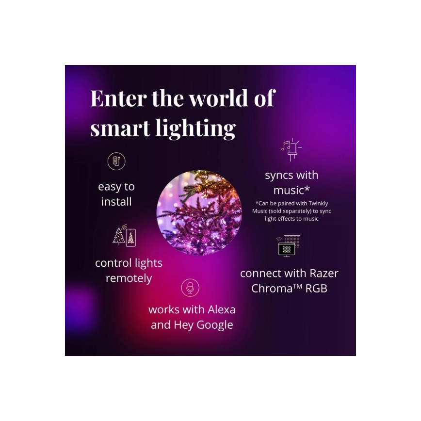 Twinkly - LED RGBW ar regulējamu spilgtumu āra virtene STRINGS 250xLED 23,5m IP44 Wi-Fi