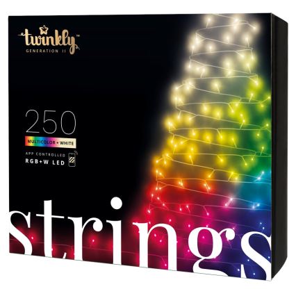 Twinkly - LED RGBW ar regulējamu spilgtumu āra virtene STRINGS 250xLED 23,5m IP44 Wi-Fi