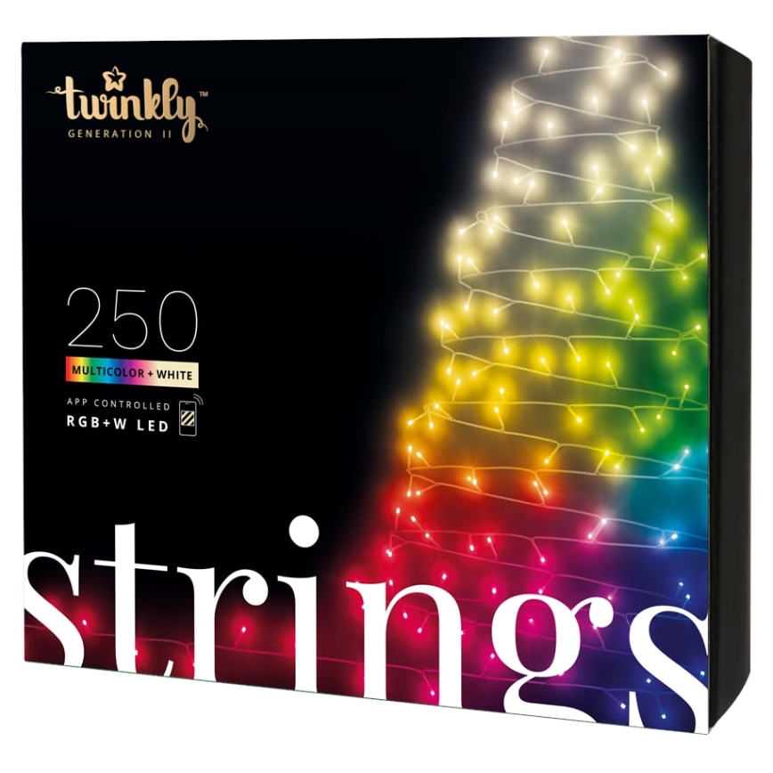 Twinkly - LED RGBW ar regulējamu spilgtumu āra virtene STRINGS 250xLED 23,5m IP44 Wi-Fi