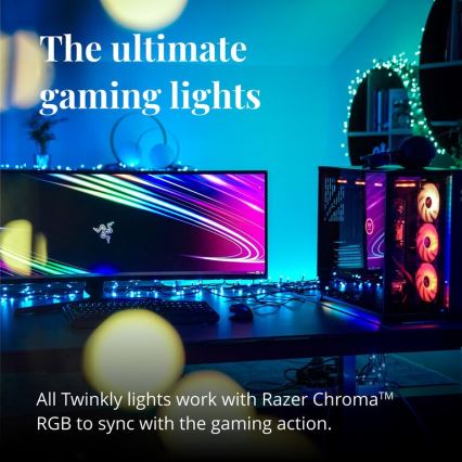 Twinkly - RGB LED aptumšojama āra virtene STRINGS 250xLED 23,5m IP44 Wi-Fi