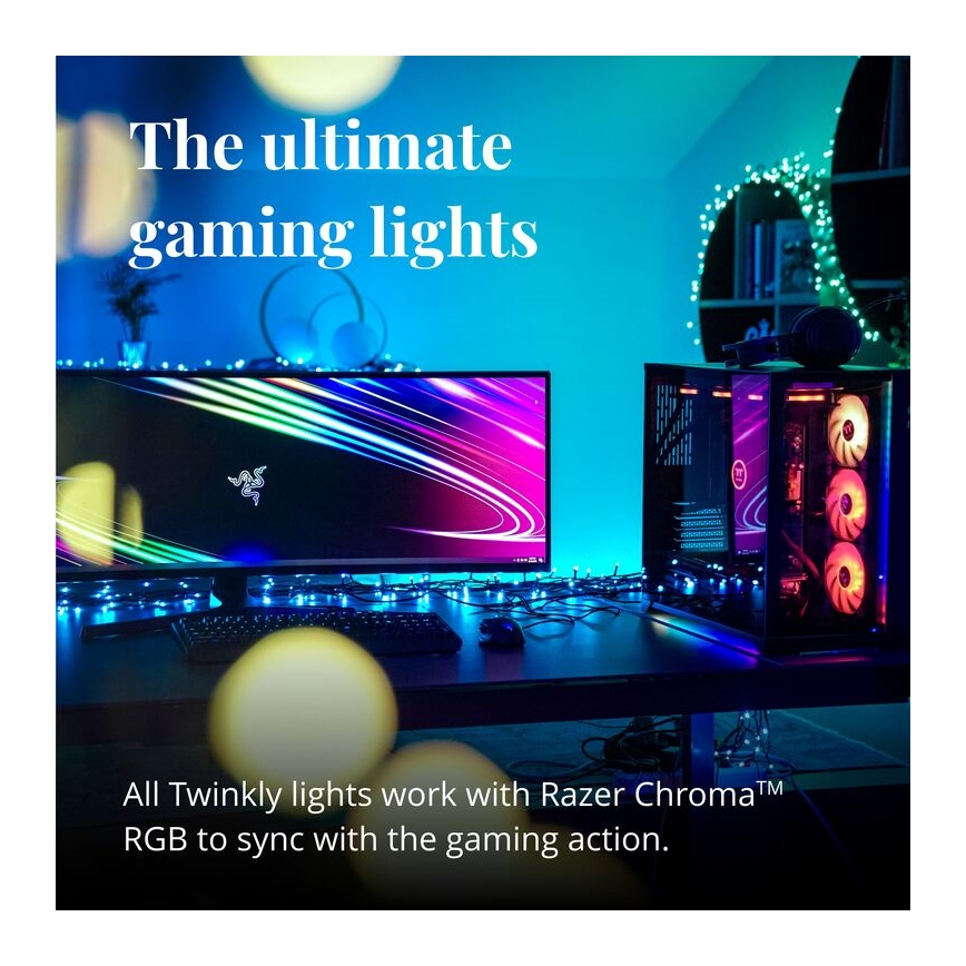 Twinkly - RGB LED aptumšojama āra virtene STRINGS 250xLED 23,5m IP44 Wi-Fi