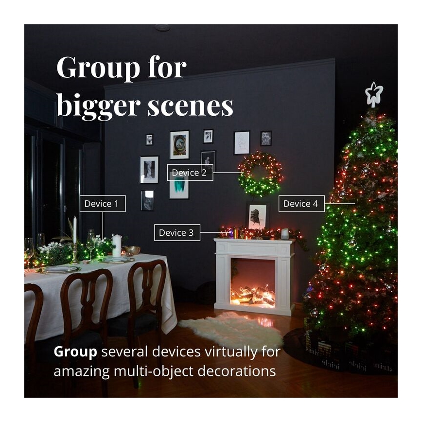 Twinkly - RGB LED aptumšojama āra virtene STRINGS 250xLED 23,5m IP44 Wi-Fi