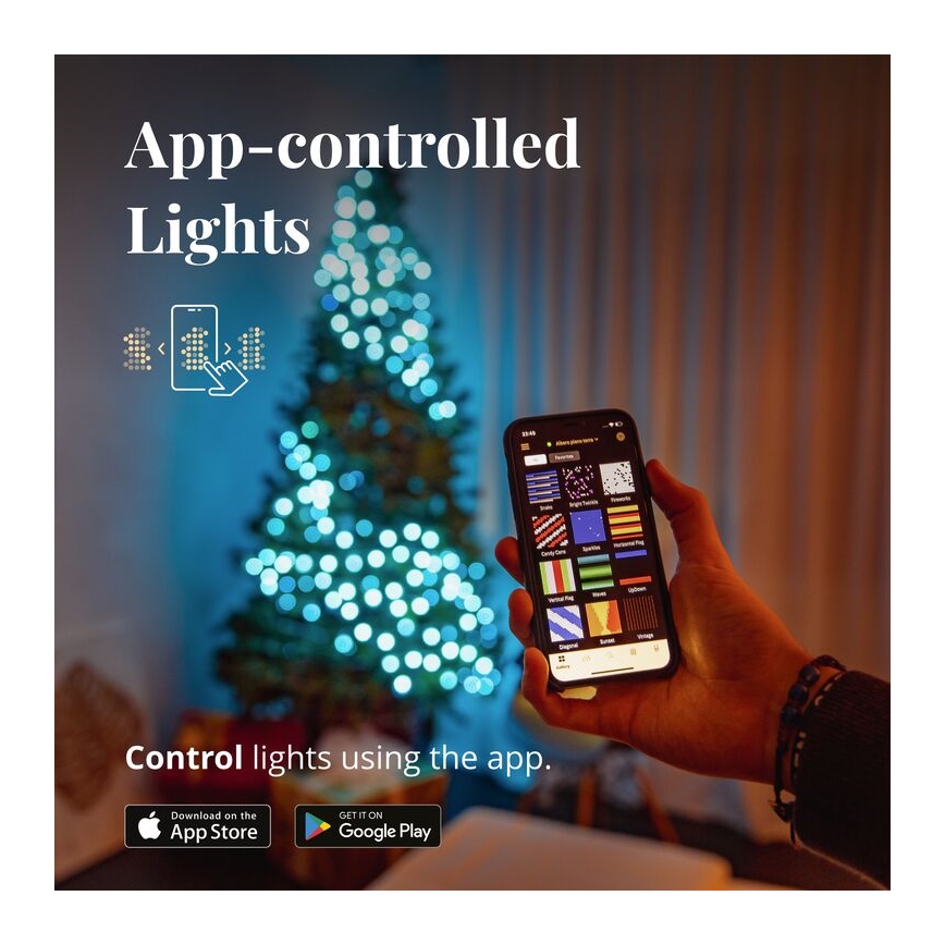 Twinkly - RGB LED aptumšojama āra virtene STRINGS 250xLED 23,5m IP44 Wi-Fi