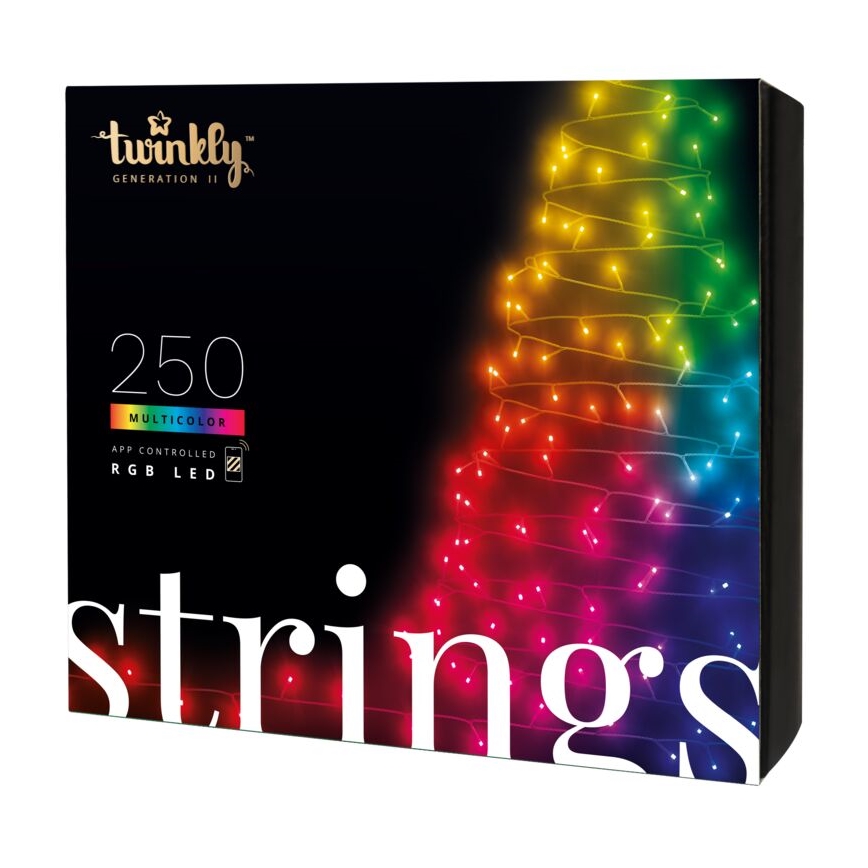 Twinkly - RGB LED aptumšojama āra virtene STRINGS 250xLED 23,5m IP44 Wi-Fi