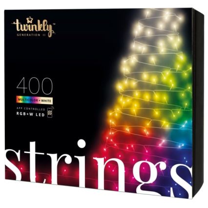 Twinkly - LED RGBW Āra Ziemassvētku virtene STRINGS 400xLED 35,5m IP44 Wi-Fi