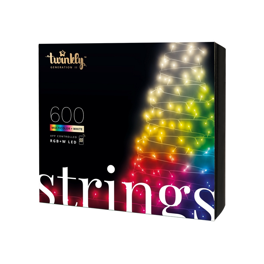 Twinkly - LED RGBW Aptumšojama āra Ziemassvētku virtene STRINGS 600xLED 51,5m IP44 Wi-Fi