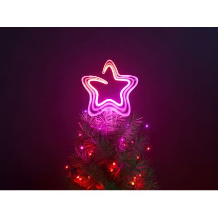 Twinkly - LED RGB Aptumšojama Ziemassvētki zvaigzne TREE TOPPER 76xLED USB Wi-Fi
