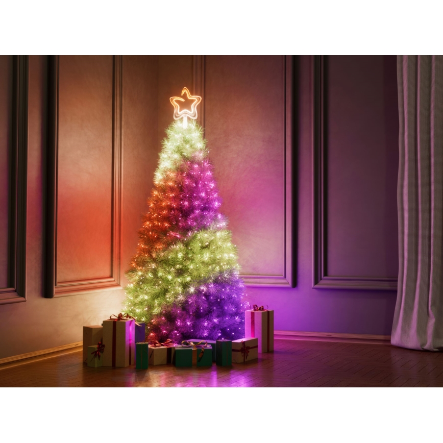 Twinkly - LED RGB Aptumšojama Ziemassvētki zvaigzne TREE TOPPER 76xLED USB Wi-Fi