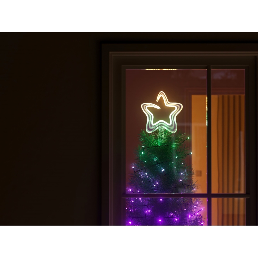 Twinkly - LED RGB Aptumšojama Ziemassvētki zvaigzne TREE TOPPER 76xLED USB Wi-Fi
