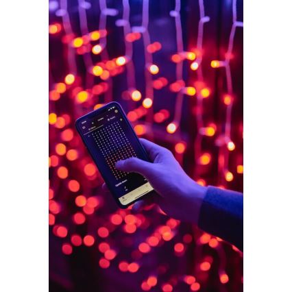 Twinkly - LED RGBW Aptumšojams Ziemassvētku āra aizkars CURTAIN 210xLED 6,1m IP44 Wi-Fi
