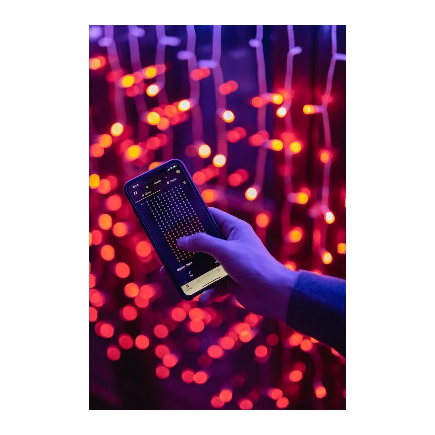 Twinkly - LED RGBW Aptumšojams Ziemassvētku āra aizkars CURTAIN 210xLED 6,1m IP44 Wi-Fi
