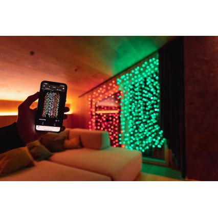 Twinkly - LED RGBW Aptumšojams Ziemassvētku āra aizkars CURTAIN 210xLED 6,1m IP44 Wi-Fi
