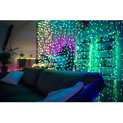 Twinkly - LED RGBW Aptumšojams Ziemassvētku āra aizkars CURTAIN 210xLED 6,1m IP44 Wi-Fi