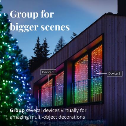 Twinkly - LED RGBW Aptumšojams Ziemassvētku āra aizkars CURTAIN 210xLED 6,1m IP44 Wi-Fi