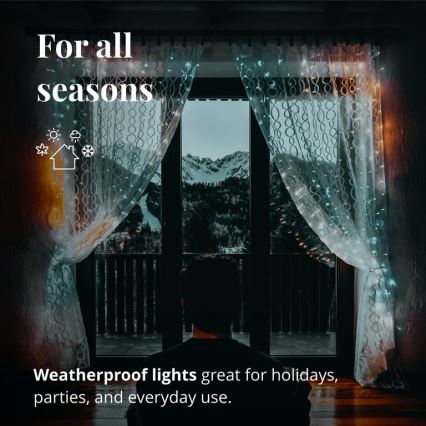 Twinkly - LED RGBW Aptumšojams Ziemassvētku āra aizkars CURTAIN 210xLED 6,1m IP44 Wi-Fi
