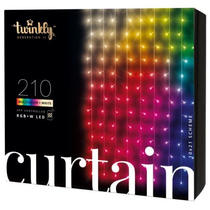 Twinkly - LED RGBW Aptumšojams Ziemassvētku āra aizkars CURTAIN 210xLED 6,1m IP44 Wi-Fi